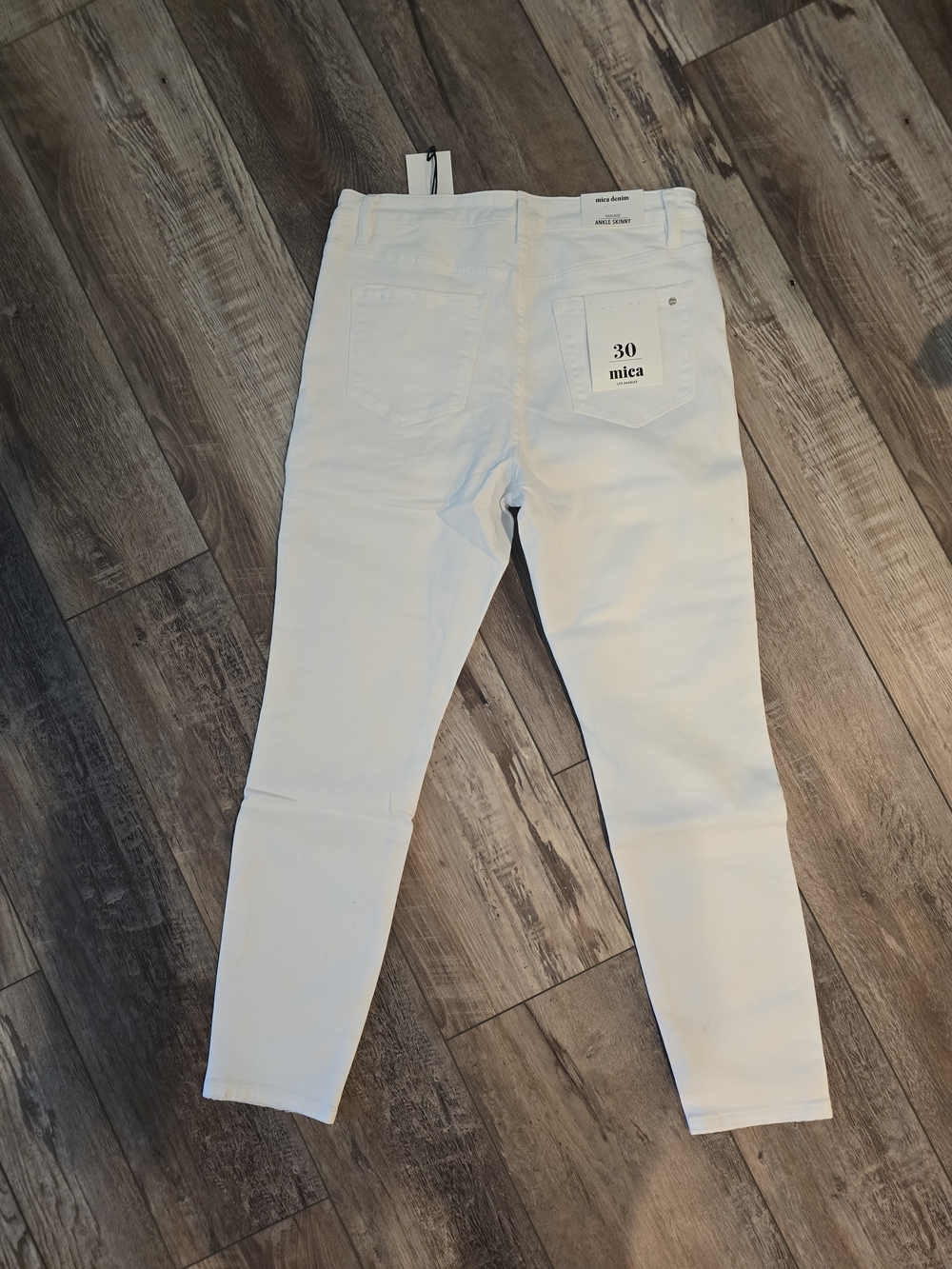 Mica Denim High-Rise Ankle Skinny Jeans in White - Picture 3 of 3